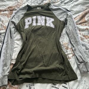 Green PINK VS long sleeve shirt